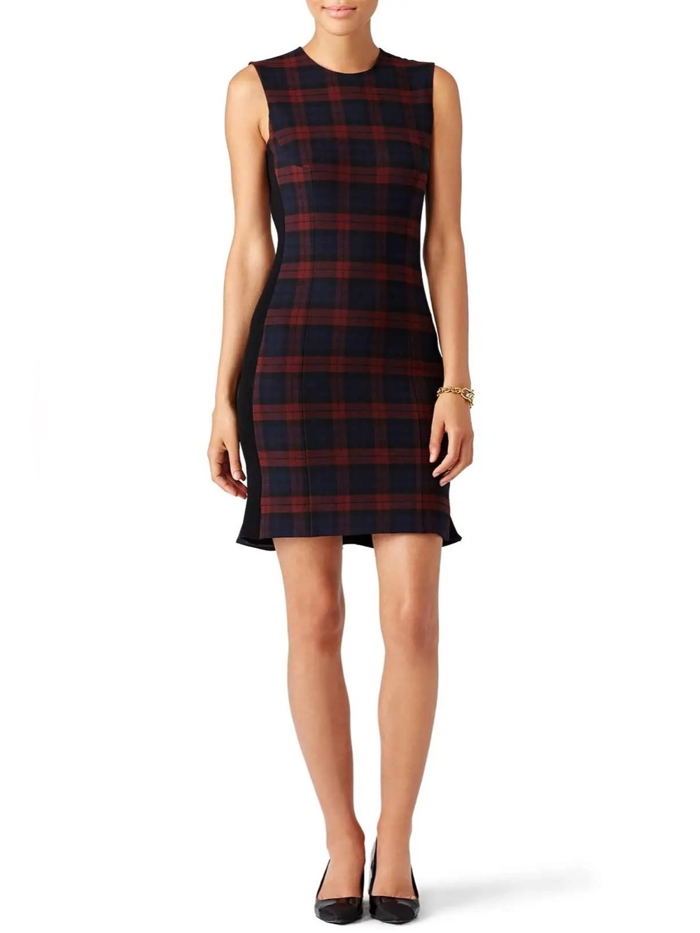 NWOT Derek Lam 10 Crosby Plaid Tartan Godet Mini Dress